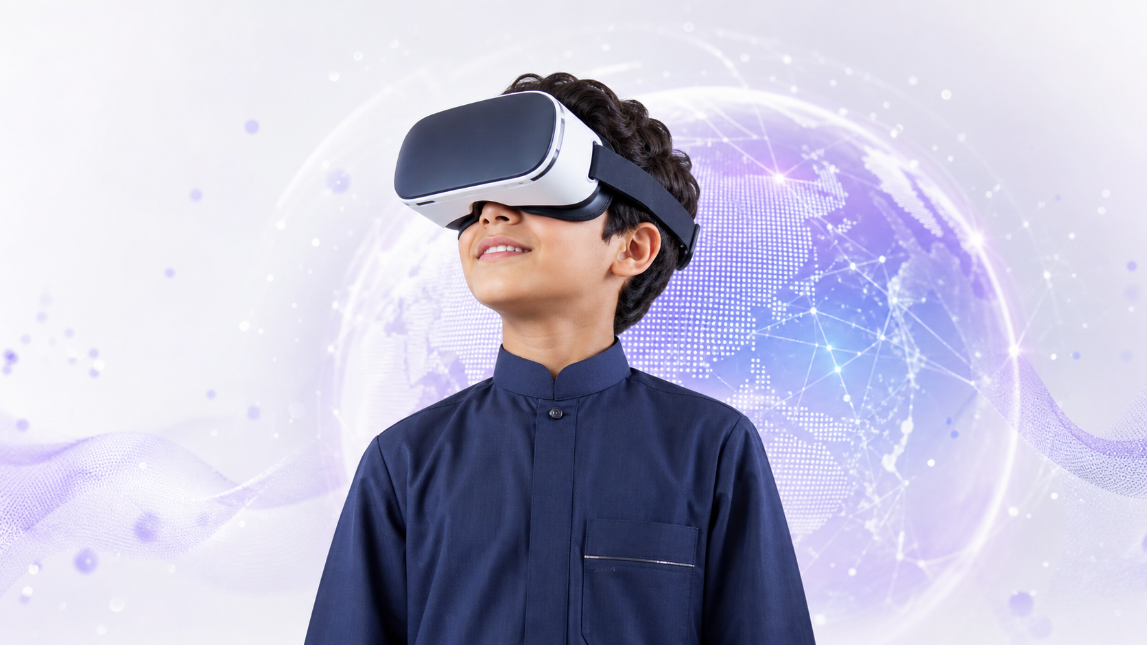 Young learner exploring virtual reality technology